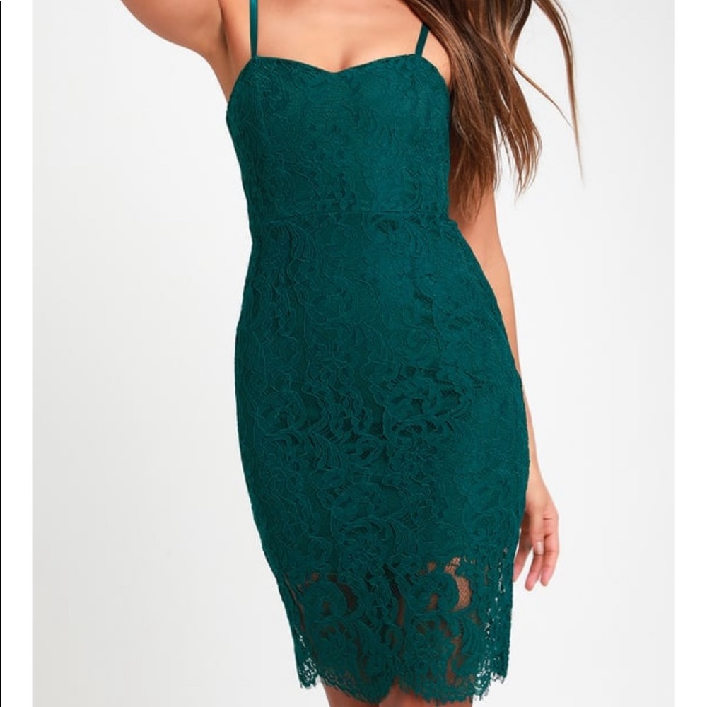 Lulu’s License to Love Green Lace Midi Dress